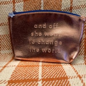 Rose Gold shiny Ipsy Makeup pouch NWOT